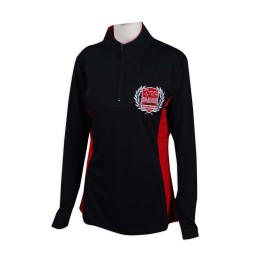 P1059 製作半胸拉鏈Polo恤  長袖 修腰 100滌 澳洲 Polo恤生產商     黑色 P1059 製作半胸拉鏈Polo恤  長袖 修腰 100滌 澳洲 Polo恤生產商     黑色