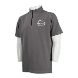 P1077 訂製半胸拉鏈Polo恤 Polo恤專門店  小企領 恤衫領    炭灰色 P1077 訂製半胸拉鏈Polo恤 Polo恤專門店  小企領 恤衫領    炭灰色