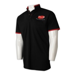 P1128 製作撞色立領Polo恤 訂購男裝短袖Polo恤 Polo恤供應商   小企領 恤衫領  黑色撞色紅色領和袖子 P1128 製作撞色立領Polo恤 訂購男裝短袖Polo恤 Polo恤供應商   小企領 恤衫領  黑色撞色紅色領和袖子