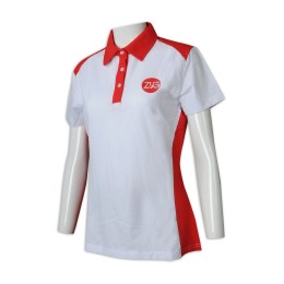 P1131 製作撞色領女裝Polo恤 供應修腰短袖Polo恤 Polo恤制服公司    白色撞色紅色領   護老院 司機 POLO  P1131 製作撞色領女裝Polo恤 供應修腰短袖Polo恤 Polo恤制服公司    白色撞色紅色領   護老院 司機 POLO