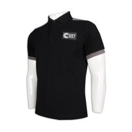 P1137 設計短袖修身Polo恤 撞色袖口 保安設計制服 Polo恤製造商     黑色 護老院 司機 POLO  P1137 設計短袖修身Polo恤 撞色袖口 保安設計制服 Polo恤製造商     黑色 護老院 司機 POLO