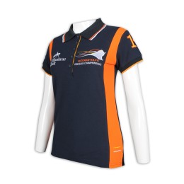 P1159 訂製女裝撞色Polo恤 5粒鈕 馬術 Polo恤生產商     黑色 P1159 訂製女裝撞色Polo恤 5粒鈕 馬術 Polo恤生產商     黑色