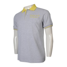 P1148 訂造短袖Polo恤 撞色領 華藏學佛苑 Polo恤製衣廠    灰色撞色領黃色 P1148 訂造短袖Polo恤 撞色領 華藏學佛苑 Polo恤製衣廠    灰色撞色領黃色