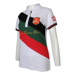 P1225 訂做Polo恤 女裝短袖 5粒鈕 拼色袖口 袖章 印花 繡金 馬術比賽 Polo恤專門店       白色撞裝紅色、墨綠色、黑色 P1225 訂做Polo恤 女裝短袖 5粒鈕 拼色袖口 袖章 印花 繡金 馬術比賽 Polo恤專門店       白色撞裝紅色、墨綠色、黑色