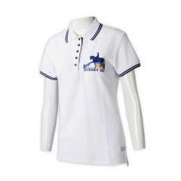P1271  網上訂購女裝短袖Polo恤  訂做5粒鈕胸筒白色繡花Polo恤  Polo恤製衣廠 澳洲 馬術 學校  P1271  網上訂購女裝短袖Polo恤  訂做5粒鈕胸筒白色繡花Polo恤  Polo恤製衣廠 澳洲 馬術 學校