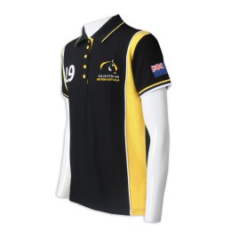 P1293  訂製男裝Polo恤 撞色扁機領  扁機撞色  設計5粒鈕 100%棉 澳洲馬術 Polo恤生產商 黑色 P1293  訂製男裝Polo恤 撞色扁機領  扁機撞色  設計5粒鈕 100%棉 澳洲馬術 Polo恤生產商 黑色