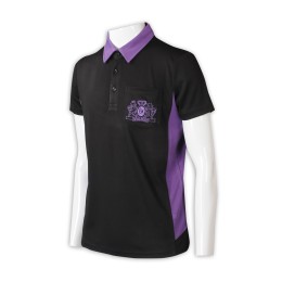 P1301  製造Polo恤 3粒鈕 撞色領 拼色 Logo Polo恤專門店 黑色 P1301  製造Polo恤 3粒鈕 撞色領 拼色 Logo Polo恤專門店 黑色