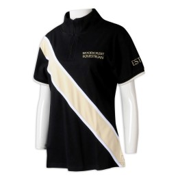 P1317  大量訂製女裝半胸拉鏈Polo恤   設計寬條斜紋繡花領馬術學校Polo恤  Polo恤供應商  96%棉 4%氨綸 P1317  大量訂製女裝半胸拉鏈Polo恤   設計寬條斜紋繡花領馬術學校Polo恤  Polo恤供應商  96%棉 4%氨綸