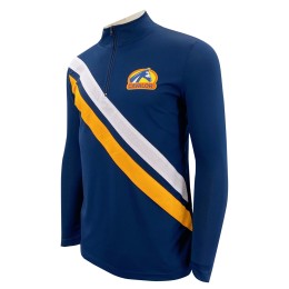 專業訂製企領拉鏈Polo    黃白撞色橫條   印花logo   P1346 專業訂製企領拉鏈Polo    黃白撞色橫條   印花logo   P1346