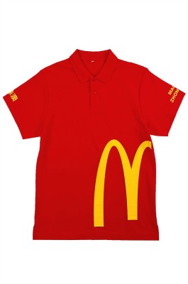 網上下單訂做紅色Polo恤  個人設計印花快餐店 員工制服  Polo恤專門店  飲食行業  P1393