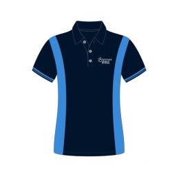 訂製男裝短袖polo恤      設計寶藍色撞側邊天空藍色    白色印花logo   Polo恤供應商  農圃道18號  P1627 訂製男裝短袖polo恤      設計寶藍色撞側邊天空藍色    白色印花logo   Polo恤供應商  農圃道18號  P1627