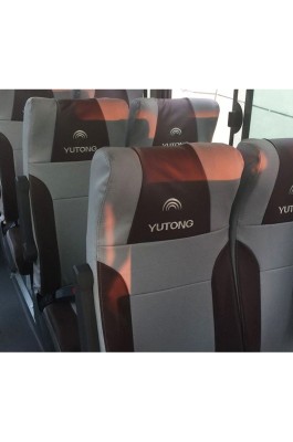 SC036 訂做大巴車客車頭套 廣告頭套 座椅套 淺灰加棕色座套