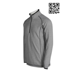 W183自訂大量功能性運動衫  網上下單半胸拉鏈pe 衫 蝦蘇線 長袖企領  訂造功能性運動衫  運動衫供應商    花灰色 W183自訂大量功能性運動衫  網上下單半胸拉鏈pe 衫 蝦蘇線 長袖企領  訂造功能性運動衫  運動衫供應商    花灰色