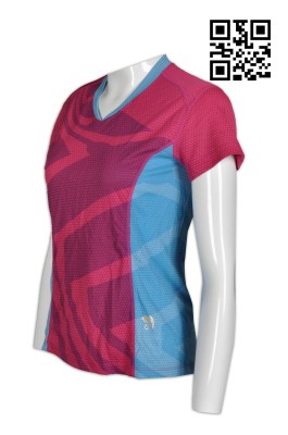 W195 supply assorted color sporty tee-shirts checks with wave round pattern mesh fabric dri fit t-shirts supplier activity t-shirts uniform company volleyball teamwear  volleyball jersey