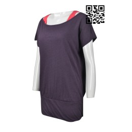 W203 製造度身女裝運動衫   訂做運動衫款式  假2件套 運動背心T恤  女裝   訂造運動衫款式   運動衫工廠   紫色 W203 製造度身女裝運動衫   訂做運動衫款式  假2件套 運動背心T恤  女裝   訂造運動衫款式   運動衫工廠   紫色