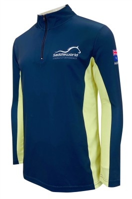 設計半胸拉鏈賽馬訓練服    訂做撞色運動衫   澳洲   燙印logo   男裝賽馬訓練服   W223
