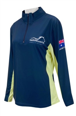 設計半胸拉鏈女賽馬訓練服   訂做女裝賽馬訓練服   小馬俱樂部 馬術  澳洲   W224