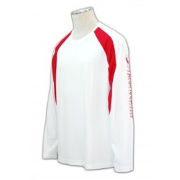 W060 訂造長袖班Tee  長袖班Tee印製 長袖班Tee設計  訂購功能性運動衫製造商HK    白色  撞色紅色 W060 訂造長袖班Tee  長袖班Tee印製 長袖班Tee設計  訂購功能性運動衫製造商HK    白色  撞色紅色