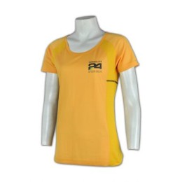 W151 訂購團體女裝跑步T恤 自訂運動衫款式 緊身運動衫訂製 運動衫批發商    金黃色 W151 訂購團體女裝跑步T恤 自訂運動衫款式 緊身運動衫訂製 運動衫批發商    金黃色