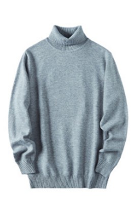 SKSW029   訂做秋冬男裝青年高領毛衣   男士純色    套頭加厚針織羊毛百搭打底衫    含羊絨成份