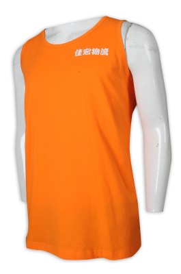 VT232 製造背心T恤 橙色 無袖 男裝 物流公司 背心T恤專門店     橙色