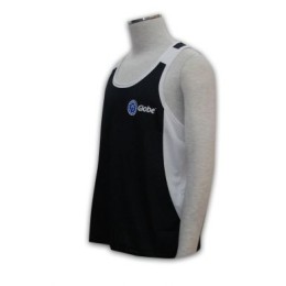 VT012 運動印花背心 訂做 拼布撞色背心 背心香港公司    黑色 VT012 運動印花背心 訂做 拼布撞色背心 背心香港公司    黑色