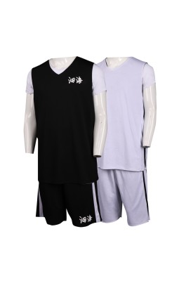 WTV157 設計兩面穿運動套裝  籃球服 打波衫 雙面運動服 100％滌 運動套裝製衣廠     白色   黑色