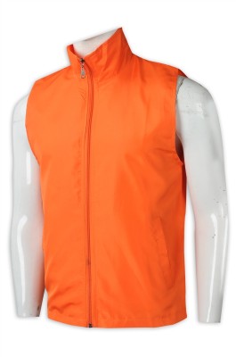 V201 設計男裝心外套  訂做淨色背心T恤  隱形拉鍊  橙色  搬屋 海外移民 搬運