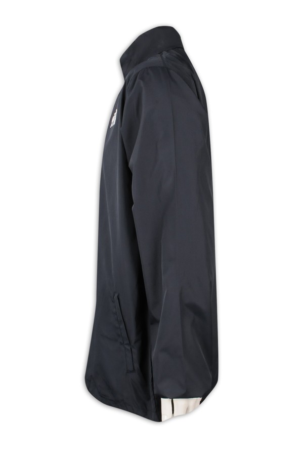 custom-made black hooded windbreaker jacket detachable cap
