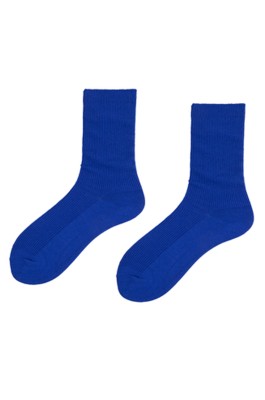 SKSG012 訂做純棉復古堆堆襪 男女中筒襪 純色細豎條紋男女襪