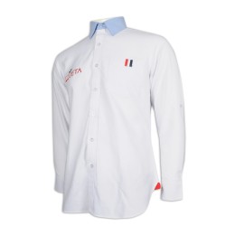 R294 訂造男裝修身恤衫 撞色領  CVC牛津紡 恤衫製衣廠 R294 訂造男裝修身恤衫 撞色領  CVC牛津紡 恤衫製衣廠