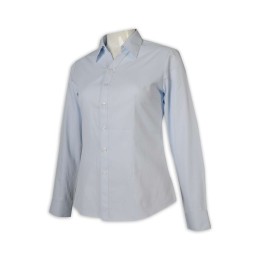 R303 網上下單恤衫 藍色女裝恤衫 修腰 職業裝 上班服 45%棉 55%聚酯纖維 恤衫生產商 R303 網上下單恤衫 藍色女裝恤衫 修腰 職業裝 上班服 45%棉 55%聚酯纖維 恤衫生產商