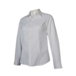 R306 度身訂做恤衫 女裝淨色恤衫 白色 修腰 45%棉 55%聚酯纖維 恤衫供應商 R306 度身訂做恤衫 女裝淨色恤衫 白色 修腰 45%棉 55%聚酯纖維 恤衫供應商