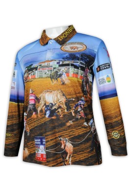 T988 making a sublimation long-sleeved Polo shirt full-piece printing bullfighting fighting horse competition competitive sublimation producer