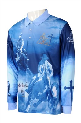 P1258 supply men's long sleeve sublimation fashion design whole printing Polo shirt sublimation sublimation specialty store