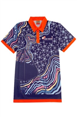 Customized Whole Dye Sublimation Polo Shirt Design Contrasting Collar Chest Patch 3 Buttons Short Sleeves Dye Sublimation Garment Factory 100%Polyester P1427