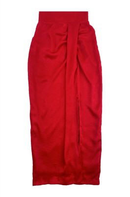 網上下單訂購紅色半身長裙  時裝款式半身裙  半身長裙專門店  仿真絲   100%滌  FA378  