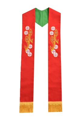 設計禮儀用品雙面領帶聖帶    執事領帶    禮儀用品基紅綠雙色大尖頭聖帶   SKBT005