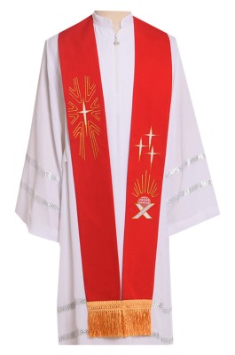 設計紅色服裝領帶    訂做肩帶服裝   聖帶   服雙面肩帶  製作牧師聖帶款式   聖帶專門店  SKBT008