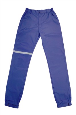 網上下單訂做寶藍色斜褲   訂製反光條束腳工作褲  斜褲製衣廠  H253