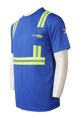 D347    訂做T恤工業制服    設計熒光反光帶   印花logo   製造業   工業制服中心  工業制服設計公司   巴拿馬  