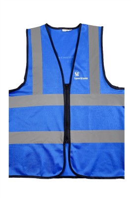 網上下單訂購藍色工業背心外套  設計印花LOGO工程外套 反光條工業制服  D376