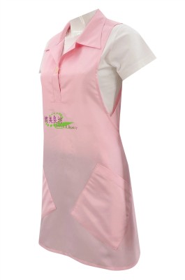 設計襯衫背心款圍裙   訂製印花logo圍裙   美容中心前台接待    健康中心     AP184