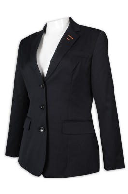 BWS258 團隊訂做女西裝 3粒鈕 修腰 黑色 女西裝生產商  荷里活西裝   謝師宴西裝