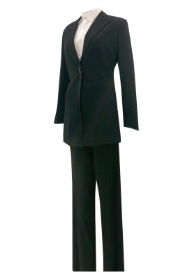 訂做長款女西裝套裝    設計鈕扣不規則   修身   時尚   休閒西裝  陽明山莊  物管行業 BWS263