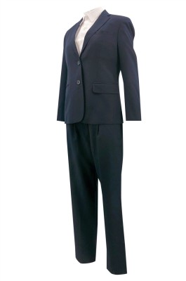 訂做職業正裝西裝套裝   設計半苜蓿葉襟西裝領     單排扣  陽明山莊  物管行業  BWS265