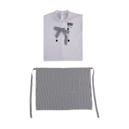 訂購套裝廚師服  時尚設計雙排釦 蝴蝶結設計 間條圍裙 圍裙專門店 小廚師 兒童 廚房 興趣班 KI113 訂購套裝廚師服  時尚設計雙排釦 蝴蝶結設計 間條圍裙 圍裙專門店 小廚師 兒童 廚房 興趣班 KI113