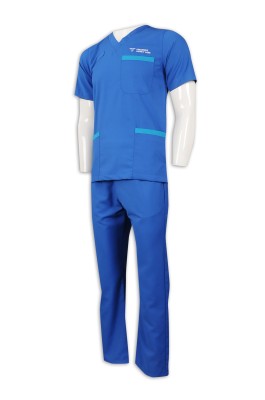 NU055 製作男護士制服套裝 夏季 護理人員制服 65%滌 35%棉 診所制服製衣廠  護理制服, 耐高溫洗
