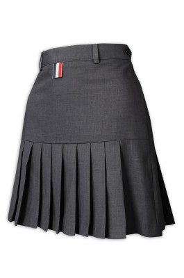 CH195 design grey pleated skirt for women's wear  supply invisible zipper pleated skirt  pleated skirt hk center