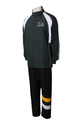 SU300 製造冬季男裝校服運動套裝 時尚校服運動套裝 校服運動套裝生產商 綠色撞黑色